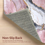 Ultra Soft Area Rug, Non Slip, Stain Resistant, Washable Area Rugs for Living Room, Bedroom, Modern Marble Texture with Subtle Hues(Pink)