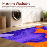 Ultra Soft Area Rug, Non Slip, Stain Resistant, Washable Area Rugs for Living Room, Bedroom, Modern Eclectic Wave-like Theme(Orange)