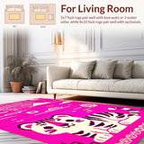 Ultra Soft Area Rug, Non Slip, Stain Resistant, Washable Area Rugs for Living Room, Bedroom, Whimsical Cartoon Animal Aesthetic(Pink)