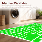 Ultra Soft Area Rug, Non Slip, Stain Resistant, Washable Area Rugs for Living Room, Bedroom, Interactive Green City Map Playroom Rug(Green)