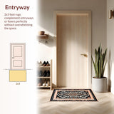 Ultra Soft Area Rug, Non Slip, Stain Resistant, Washable Area Rugs for Living Room, Bedroom, Sophisticated Charcoal Animal Motif(Black)