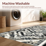 Ultra Soft Area Rug, Non Slip, Stain Resistant, Washable Area Rugs for Living Room, Bedroom, Stylish Ogee Patterned Gray Aesthetic(Gray)