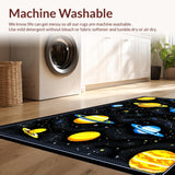 Ultra Soft Area Rug, Non Slip, Stain Resistant, Washable Area Rugs for Living Room, Bedroom, Vivid Cosmic Patterned Mat(Yellow)
