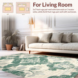 Ultra Soft Area Rug, Non Slip, Stain Resistant, Washable Area Rugs for Living Room, Bedroom, Serene Earthy Tones Floral Style(Gray)