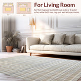 Ultra Soft Area Rug, Non Slip, Stain Resistant, Washable Area Rugs for Living Room, Bedroom, Stylish Fringed Vintage Motif(Beige)