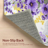 Ultra Soft Area Rug, Non Slip, Stain Resistant, Washable Area Rugs for Living Room, Bedroom, Minimalist Spring Floral Arrangement(Purple)