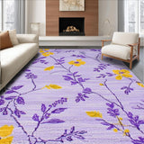 Ultra Soft Area Rug, Non Slip, Stain Resistant, Washable Area Rugs for Living Room, Bedroom, Rustic Floral Patterned Welcome Mat(Purple)