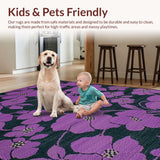 Ultra Soft Area Rug, Non Slip, Stain Resistant, Washable Area Rugs for Living Room, Bedroom, Sophisticated Abstract Color Palette(Purple)
