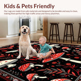 Ultra Soft Area Rug, Non Slip, Stain Resistant, Washable Area Rugs for Living Room, Bedroom, Vibrant Witchcraft Inspired Decor(Red)