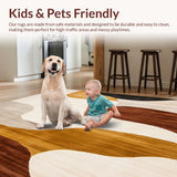 Ultra Soft Area Rug, Non Slip, Stain Resistant, Washable Area Rugs for Living Room, Bedroom, Abstract Earth Tone Brown Beige Artistic Design(Beige)