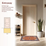 Ultra Soft Area Rug, Non Slip, Stain Resistant, Washable Area Rugs for Living Room, Bedroom, Chic Soft Color Palette Inspiration(Orange)