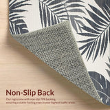 Ultra Soft Area Rug, Non Slip, Stain Resistant, Washable Area Rugs for Living Room, Bedroom, Chic Tropical Leaf Aesthetic(Gray)