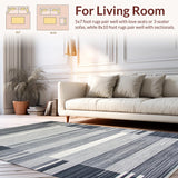 Ultra Soft Area Rug, Non Slip, Stain Resistant, Washable Area Rugs for Living Room, Bedroom, Luxurious Textured Paw Print Theme(Gray)