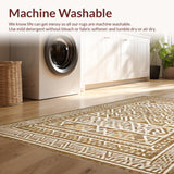 Ultra Soft Area Rug, Non Slip, Stain Resistant, Washable Area Rugs for Living Room, Bedroom, Trendy Lattice Design with Warmth(Beige)