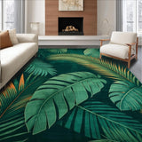 Ultra Soft Area Rug, Non Slip, Stain Resistant, Washable Area Rugs for Living Room, Bedroom, Lush Botanical Greenery Theme(Green)