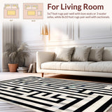 Ultra Soft Area Rug, Non Slip, Stain Resistant, Washable Area Rugs for Living Room, Bedroom, Japandi Inspired Geometric Rug With Washable Stain Resistant Surface(Gray)