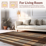 Ultra Soft Area Rug, Non Slip, Stain Resistant, Washable Area Rugs for Living Room, Bedroom, Sleek Modern Zebra Motif(Brown)