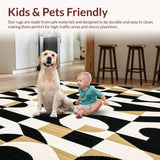 Minimalist Geometric Black White Beige Bathroom Area(Black)