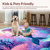 Ultra Soft Area Rug, Non Slip, Stain Resistant, Washable Area Rugs for Living Room, Bedroom, Enchanting Shaggy Mermaid Vibe(Blue)
