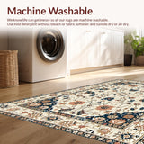 Ultra Soft Area Rug, Non Slip, Stain Resistant, Washable Area Rugs for Living Room, Bedroom, Contemporary Earthy Floral Aesthetics(Beige)