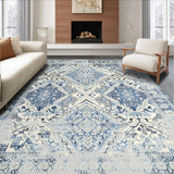 Ivory Distressed Medallion(Blue)