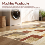 Ultra Soft Area Rug, Non Slip, Stain Resistant, Washable Area Rugs for Living Room, Bedroom, Size Area Runner in Warm Brown Beige Zigzag Design(Beige)