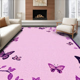 Ultra Soft Area Rug, Non Slip, Stain Resistant, Washable Area Rugs for Living Room, Bedroom, Bright Cheerful Butterfly Fantasy(Pink)
