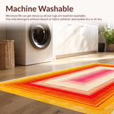 Ultra Soft Area Rug, Non Slip, Stain Resistant, Washable Area Rugs for Living Room, Bedroom, Striking Bright Tiled Artwork Style(Yellow)