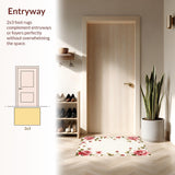 Ultra Soft Area Rug, Non Slip, Stain Resistant, Washable Area Rugs for Living Room, Bedroom, Luxurious Blooming Elegance Theme(White)