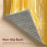 Ultra Soft Area Rug, Non Slip, Stain Resistant, Washable Area Rugs for Living Room, Bedroom, Eclectic Earthy Tones Design(Gold)