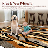 Ultra Soft Area Rug, Non Slip, Stain Resistant, Washable Area Rugs for Living Room, Bedroom, Irregular Animal Print Bedroom Faux Fur Carpet(Yellow)
