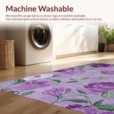 Ultra Soft Area Rug, Non Slip, Stain Resistant, Washable Area Rugs for Living Room, Bedroom, Chic Transitional Symmetrical Waves(Purple)