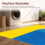 Ultra Soft Area Rug, Non Slip, Stain Resistant, Washable Area Rugs for Living Room, Bedroom, Contemporary Box Pattern Home Office Carpet(Yellow)