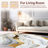 Ultra Soft Area Rug, Non Slip, Stain Resistant, Washable Area Rugs for Living Room, Bedroom, Artful Fluid Motion Decor(Gray)