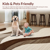 Ultra Soft Area Rug, Non Slip, Stain Resistant, Washable Area Rugs for Living Room, Bedroom, Luxurious Rich Brown Patterns(Beige)