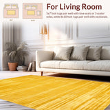 Ultra Soft Area Rug, Non Slip, Stain Resistant, Washable Area Rugs for Living Room, Bedroom, Chic Vibrant Coastal Aesthetic(Gold)