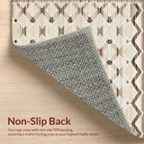 Ultra Soft Area Rug, Non Slip, Stain Resistant, Washable Area Rugs for Living Room, Bedroom, Sophisticated Neutral Area With Transitional Geometric(Beige)