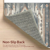 Ultra Soft Area Rug, Non Slip, Stain Resistant, Washable Area Rugs for Living Room, Bedroom, Contemporary Ethnic Geometric Fusion(Gray)