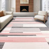 Ultra Soft Area Rug, Non Slip, Stain Resistant, Washable Area Rugs for Living Room, Bedroom, Chic Blush Geometric Elegance(Gray)