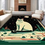 Vintage Dark Green Abstract Art(White)