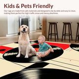 Ultra Soft Area Rug, Non Slip, Stain Resistant, Washable Area Rugs for Living Room, Bedroom, Retro Music Cassette Style(Black)