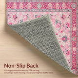 Ultra Soft Area Rug, Non Slip, Stain Resistant, Washable Area Rugs for Living Room, Bedroom, Whimsical Heart Motif Decor(Pink)