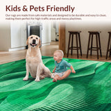 Ultra Soft Area Rug, Non Slip, Stain Resistant, Washable Area Rugs for Living Room, Bedroom, Chic Green Ombre Style(Green)