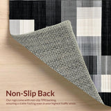 Ultra Soft Area Rug, Non Slip, Stain Resistant, Washable Area Rugs for Living Room, Bedroom, Stylish Gray Tiled Pattern(Gray)