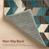 Ultra Soft Area Rug, Non Slip, Stain Resistant, Washable Area Rugs for Living Room, Bedroom, Chic Teal-Infused Natural Aesthetic(Blue)