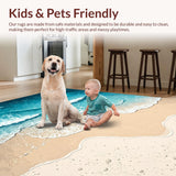 Ultra Soft Area Rug, Non Slip, Stain Resistant, Washable Area Rugs for Living Room, Bedroom, Ocean Wave Polyester Dorm Room Floor Mat(Blue)