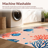 Ultra Soft Area Rug, Non Slip, Stain Resistant, Washable Area Rugs for Living Room, Bedroom, Soft Ocean Inspired Entryway Rug for Modern Homes(Pink)