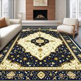 Ultra Soft Area Rug, Non Slip, Stain Resistant, Washable Area Rugs for Living Room, Bedroom, Abstract Geometric Faux Wool for Kitchen(Blue)