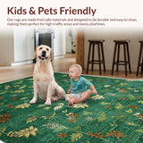Ultra Soft Area Rug, Non Slip, Stain Resistant, Washable Area Rugs for Living Room, Bedroom, Chic Shaggy Bedroom Nature-Inspired Plush Carpet(Green)