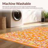 Ultra Soft Area Rug, Non Slip, Stain Resistant, Washable Area Rugs for Living Room, Bedroom, Color Pop Shaggy Accent Piece(Orange)